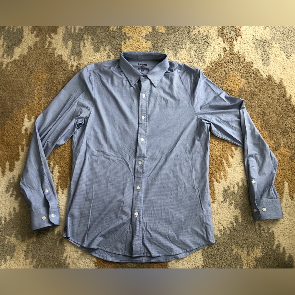 RHONE Commuter Tech Stretch Button Down Shirt Blu… - image 1